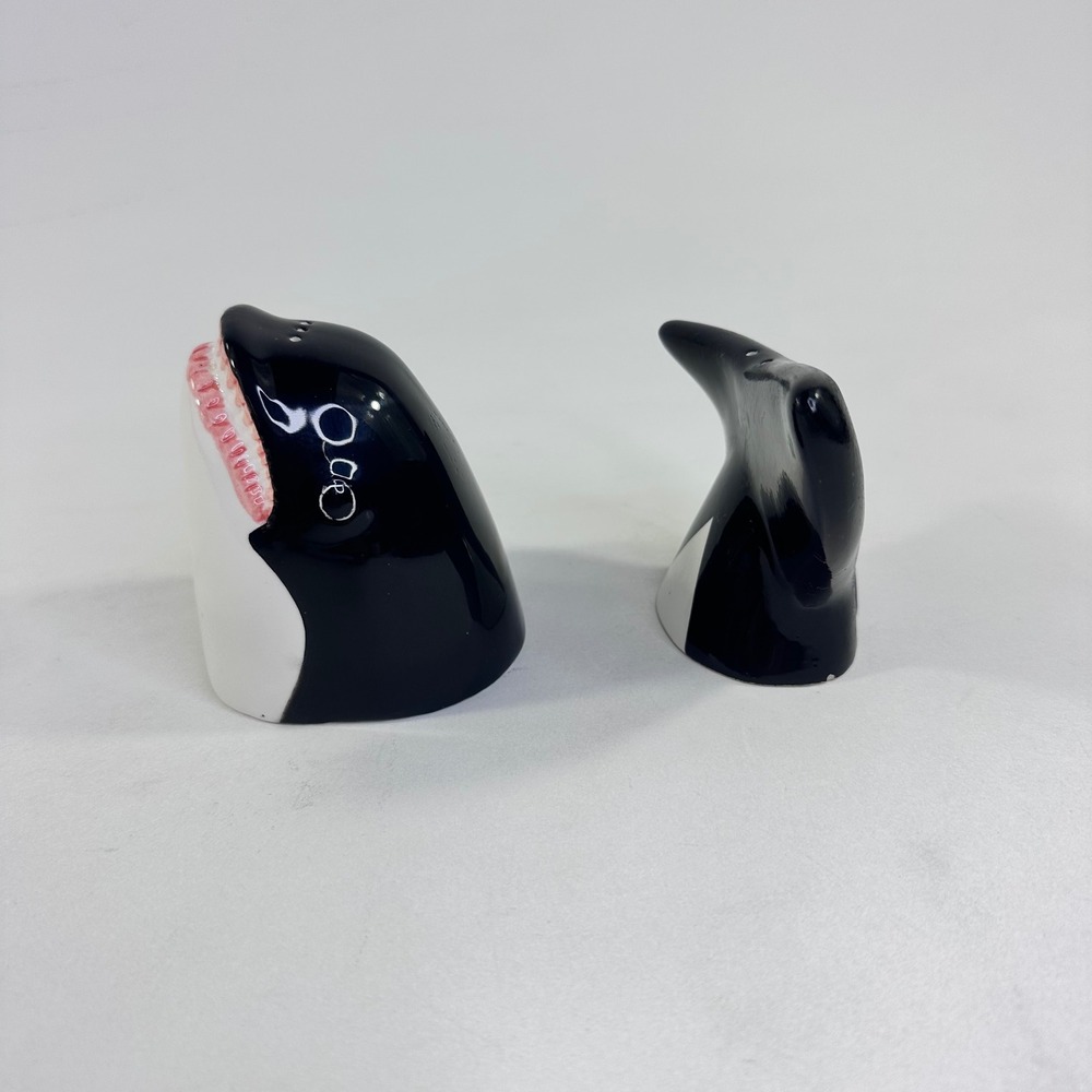 A Gift Corp Shark Salt and Pepper Shakers Ceramic Nautical Decor 2 Piece Set